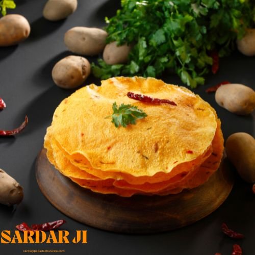 Potato Papad with Coriander Leaves
